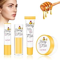 Vista 1 de Máscara de labios con leche de miel, bálsamo labial, aceite de labios, kit de cuidado de labios, hidratante y nutritivo para labios secos