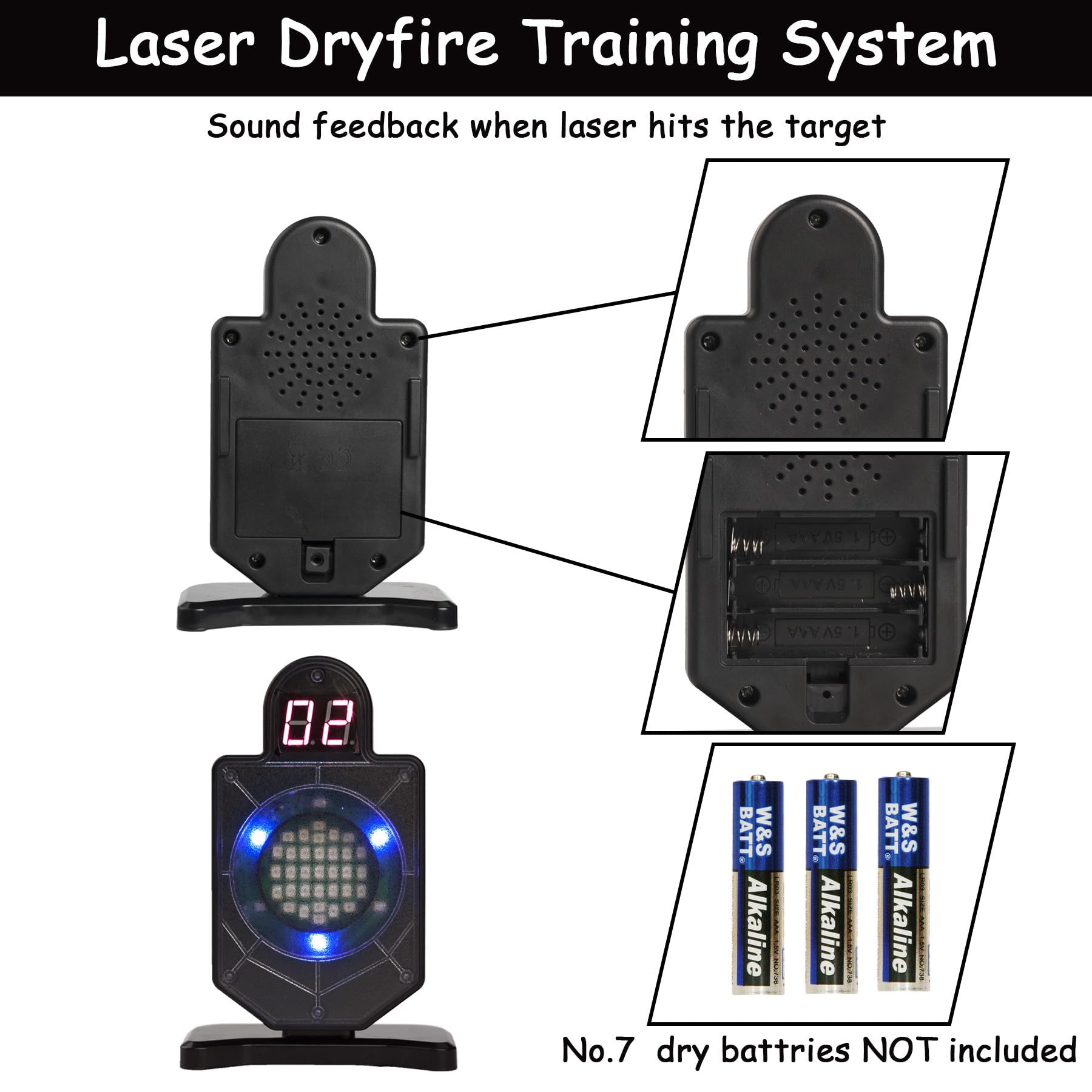 GLKTRS Portable Laser Trainer Target Dry Fire Laser Training System, Safe Indoor Dry Fire Gun Training System Counting Laser Training Targets Compatible Most of Laser Cartridges (1 Pack)