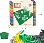 1500 Pieces Building Bricks with 2 Packs 32x32 Baseplates, Building Bulks Blocks, Creative Building Toy Compatible with All Major Brands, Christmas Gfit for Kid