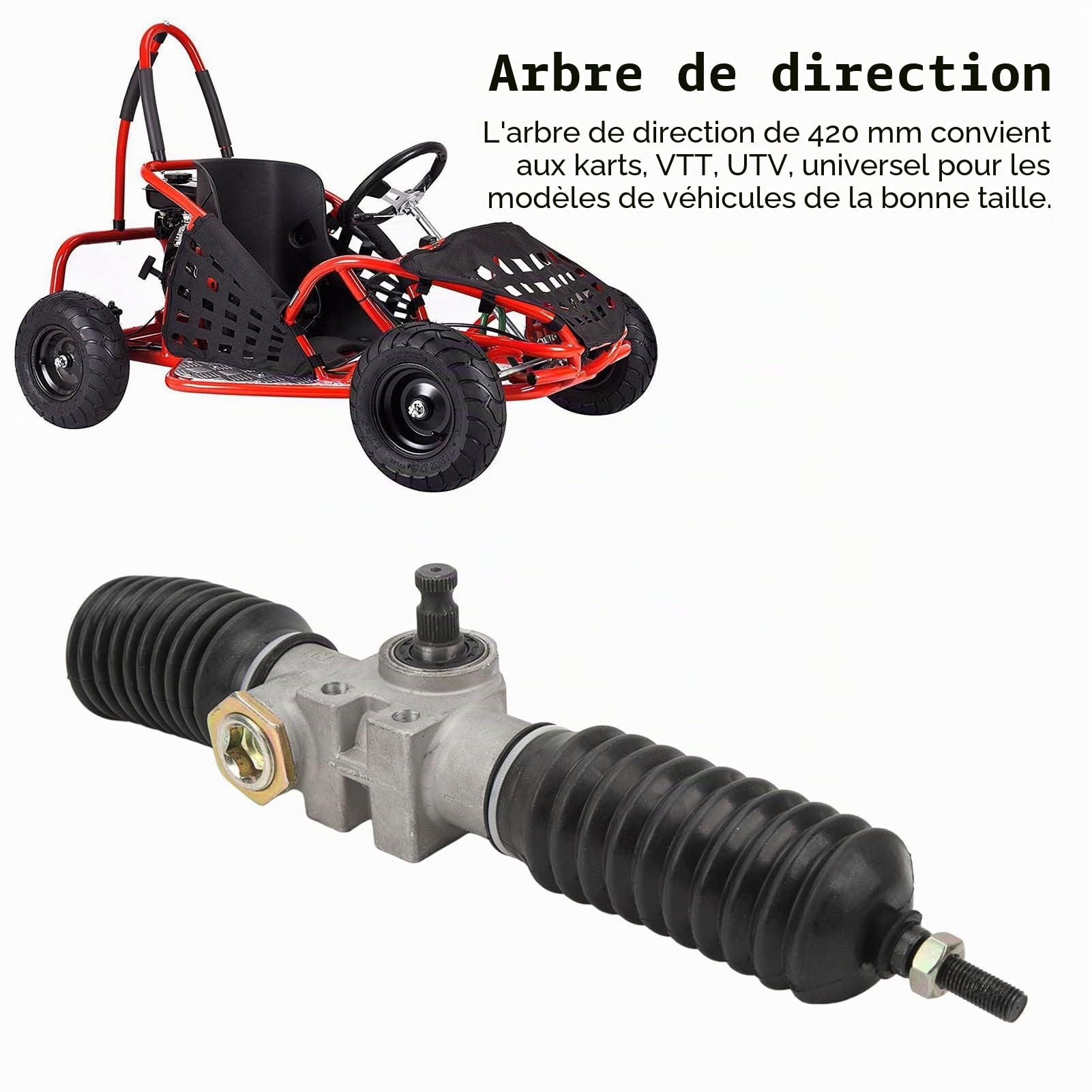 Arbre de Direction 30T, Arbre de Direction 420mm 30T Performance Stable Haute sensibilité Universelle pour ATV UTV Go Kart