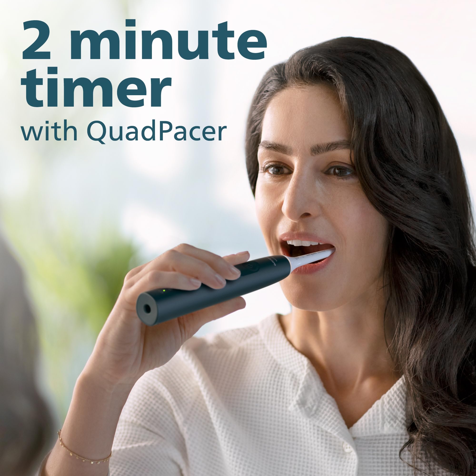 Philips Sonicare 4100 Electric Toothbrush, Sonic Toothbrush with Two Intensity Levels, Pressure Sensor and Timer, Forest Green, Model HX3681/28 - 4