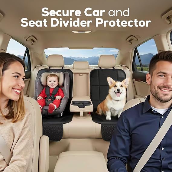 VLM Car Seat Protector for Child Baby Car Seat,600D Waterproof Car Seat Cover with Thick Padding, Non-Slip Backing and Mesh Pockets