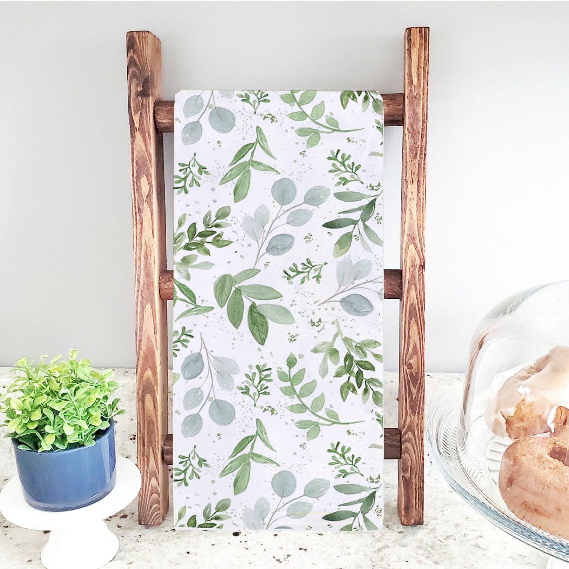 Lot De 2 Torchons De Cuisine Artoid Mode - Motif Feuilles D'eucalyptus, 42x65 Cm, Absorbants, Décoration Printanière