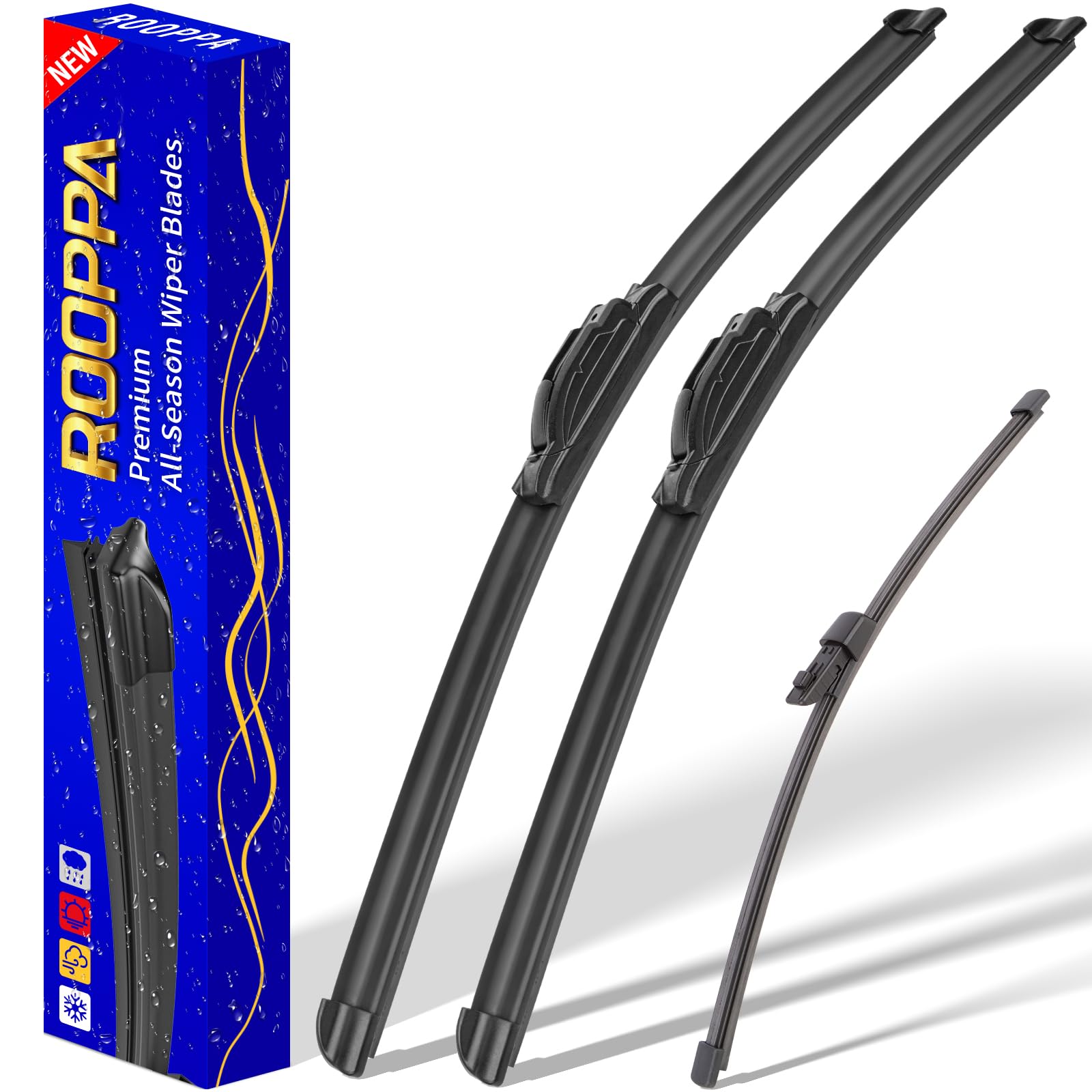 3 wipers Replacement for 2017 Ford expedition, Windshield Wiper Blades Original Equipment Replacement - 22"/22"/15" (Set of 3) U/J HOOK