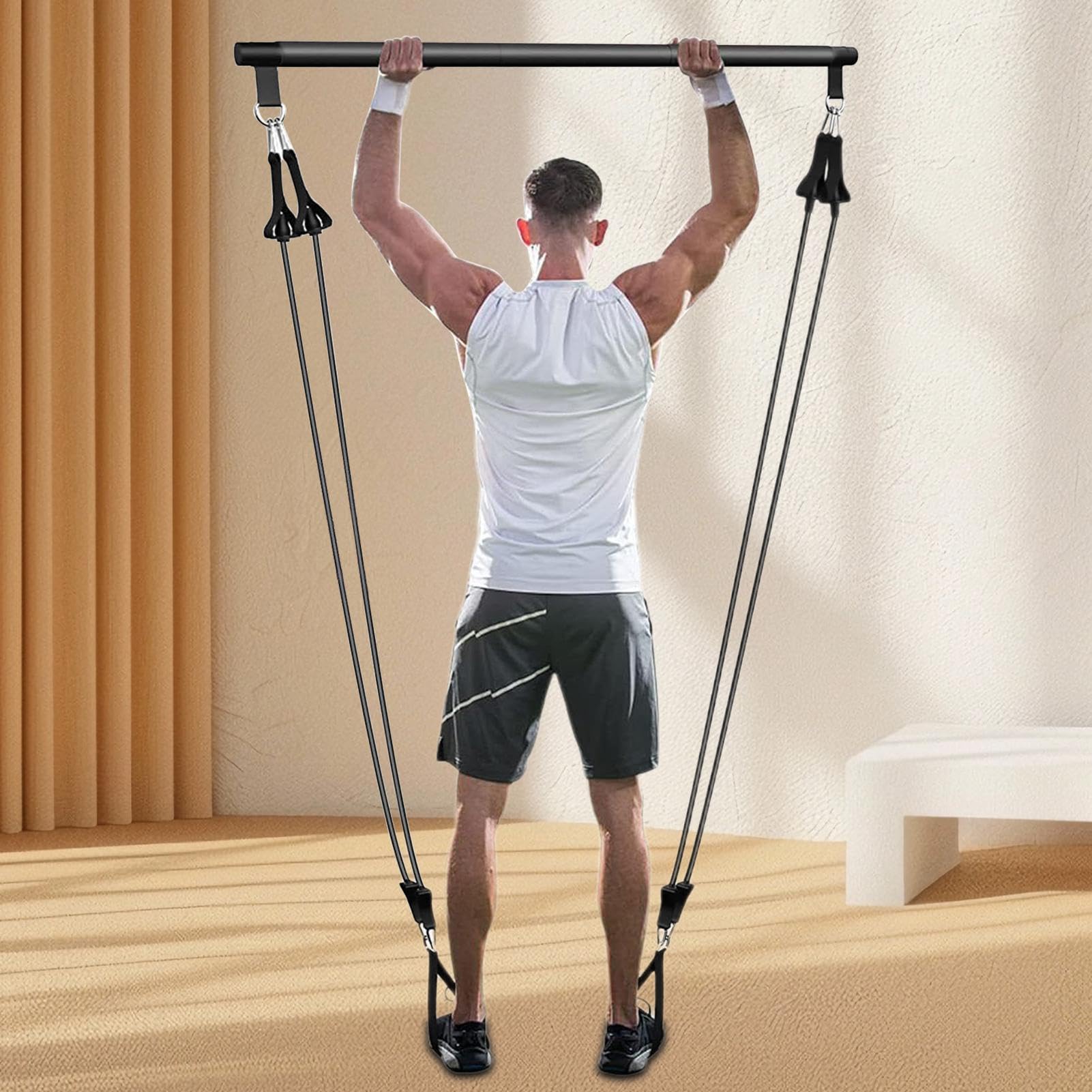 Generisch Zestaw drążków do pilatesu dla kobiet – wielofunkcyjny, regulowany przyrząd treningowy, zestaw do pilatesu, do treningu ramion i nóg, budowy mięśni, pośladków, bioder, talii