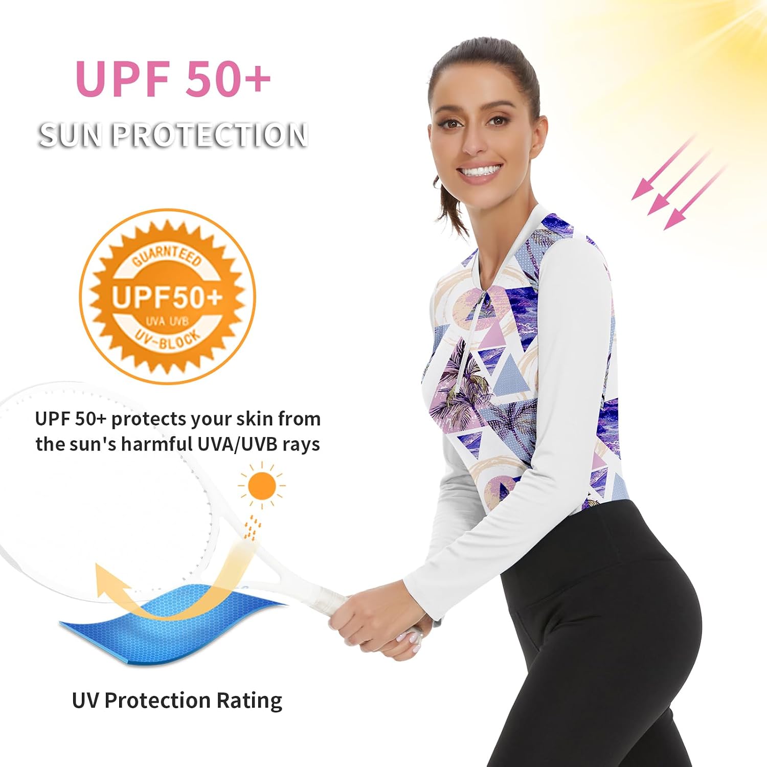 Soneven Womens Long Sleeve Golf Shirts Moisture Wicking V Neck Golf Polo Shirts Collarless Tennis Shirts
