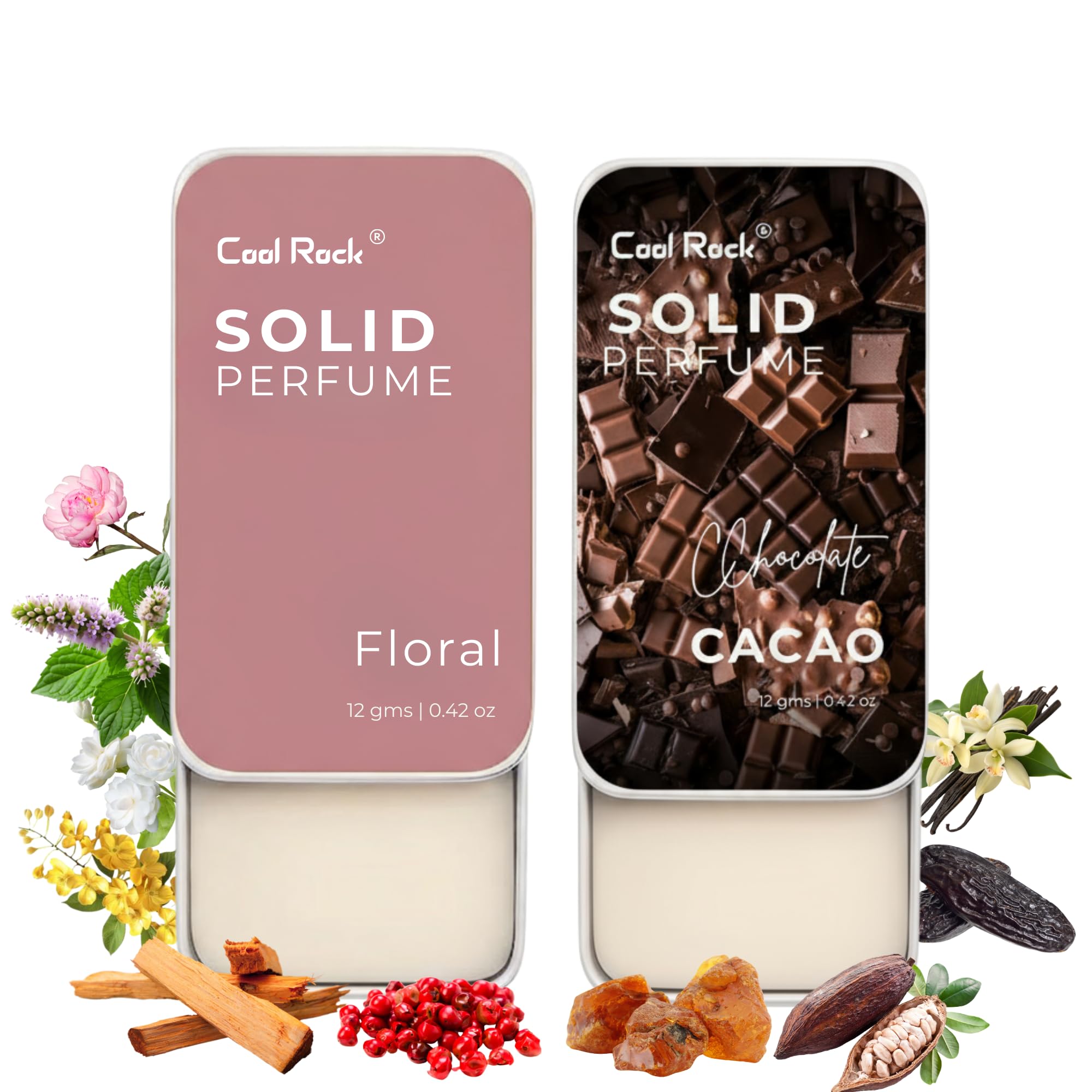 Solid Perfume Combo – Floral & Cacao | Long Lasting Solid Wax Perfume for Men & Women | Alcohol-Free, Travel-Friendly Pocket Perfume (12g Each)-picture-40