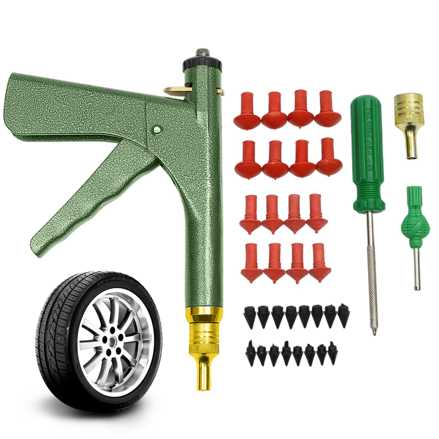 Kit de reparación de neumáticos profesional de alta resistencia con tapones, eficiente pistola multiusos para tapones de neumáticos para pinchazos y pinchazos en automóviles, camiones, SUV