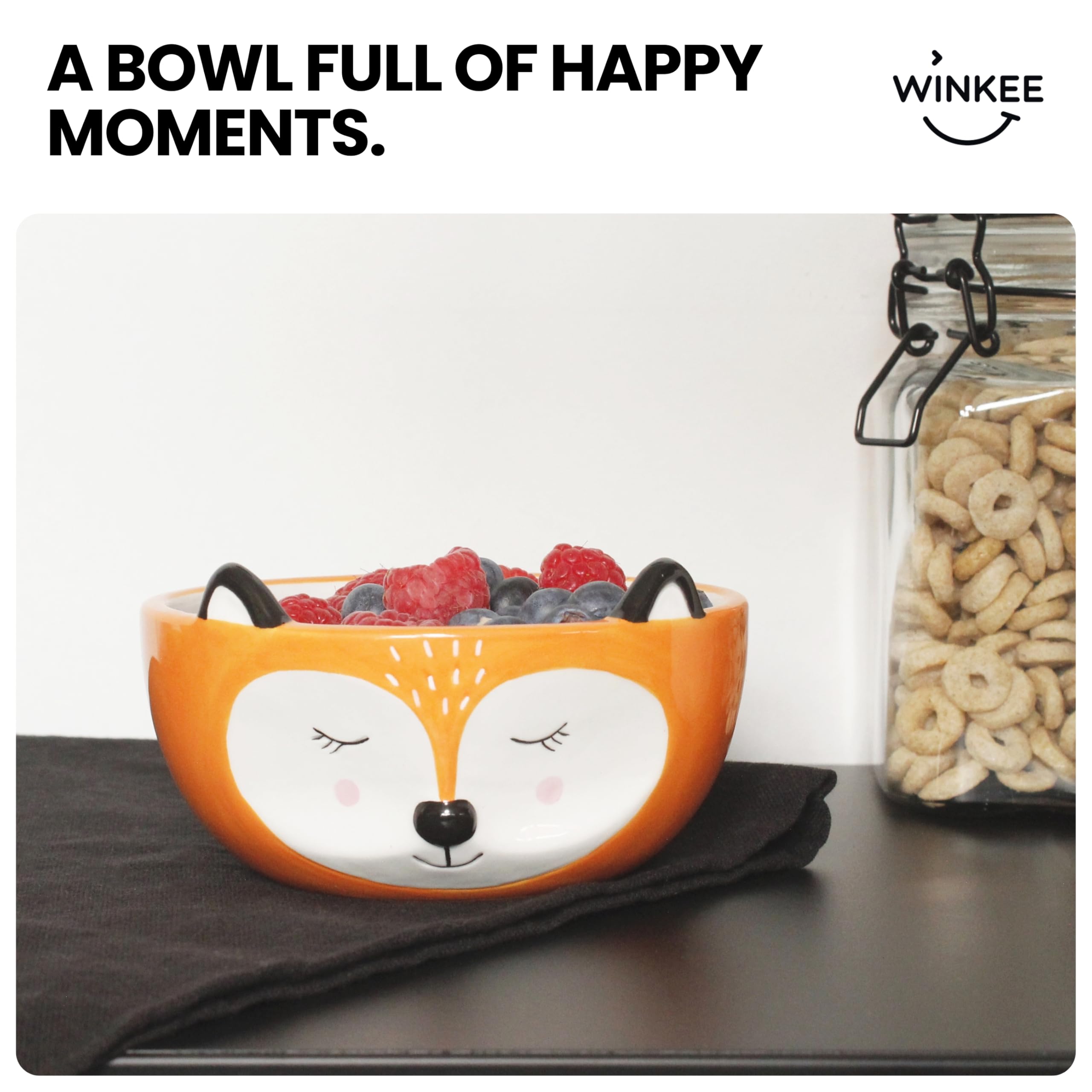 Winkee - Müslischale Fuchs Fina I Zoete kleine schaal van keramiek met vossenoren I Vossencadeau van steengoed