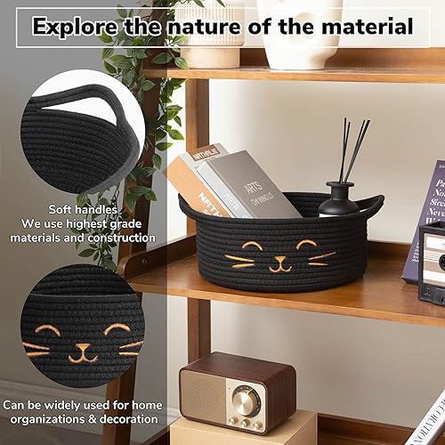 Miniatura 64 de Canasta de almacenamiento tejida con cuerda de algodón, tamaño grande, organizador para cuarto de servicio, juguetes, mantas, ropa, toallas, Gris