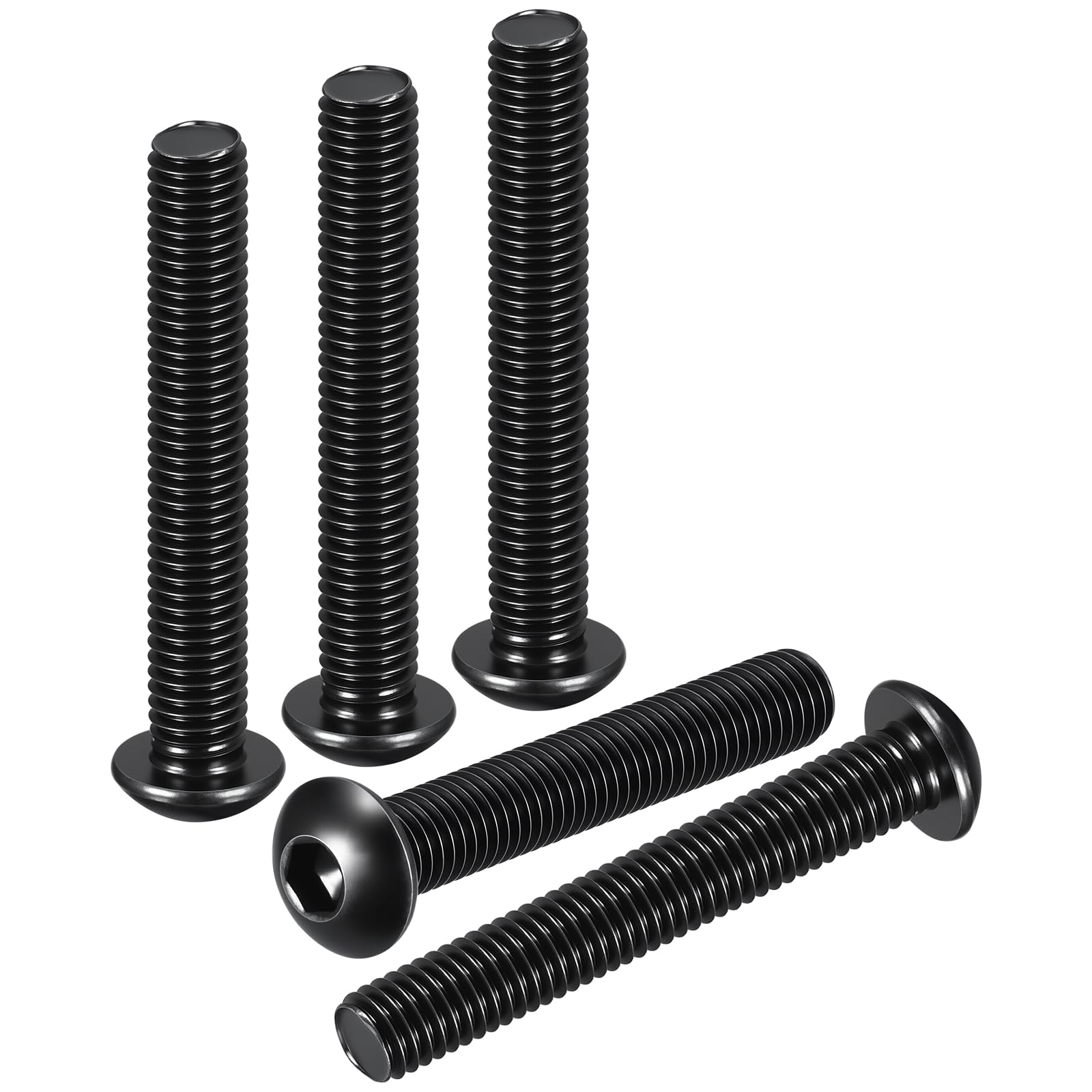DTGN M10-1.5x65mm Button Head Socket Cap Screws - 8Pack - Good for Road Bicycle, Mountain Bike, Auto, Motorcycle - Carbon Steel Black Oxide - Hex Socket Drive Fasteners โ image 1