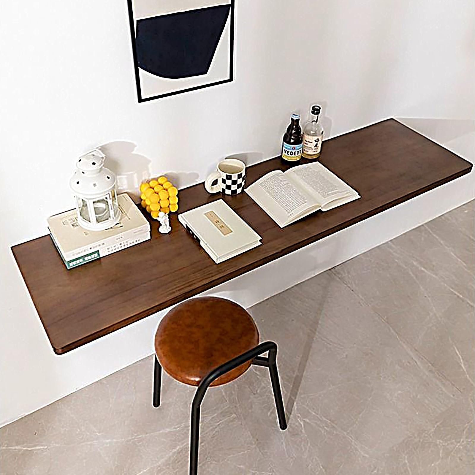 Bureau en bois mural et table à abattants pliante au design minimaliste et durable