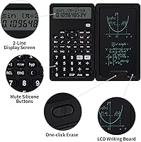Vista 2 de Calculadoras científicas para estudiantes, calculadoras de escritorio para oficina, 240 funciones de cálculo, calculadora pequeña con bloc de notas