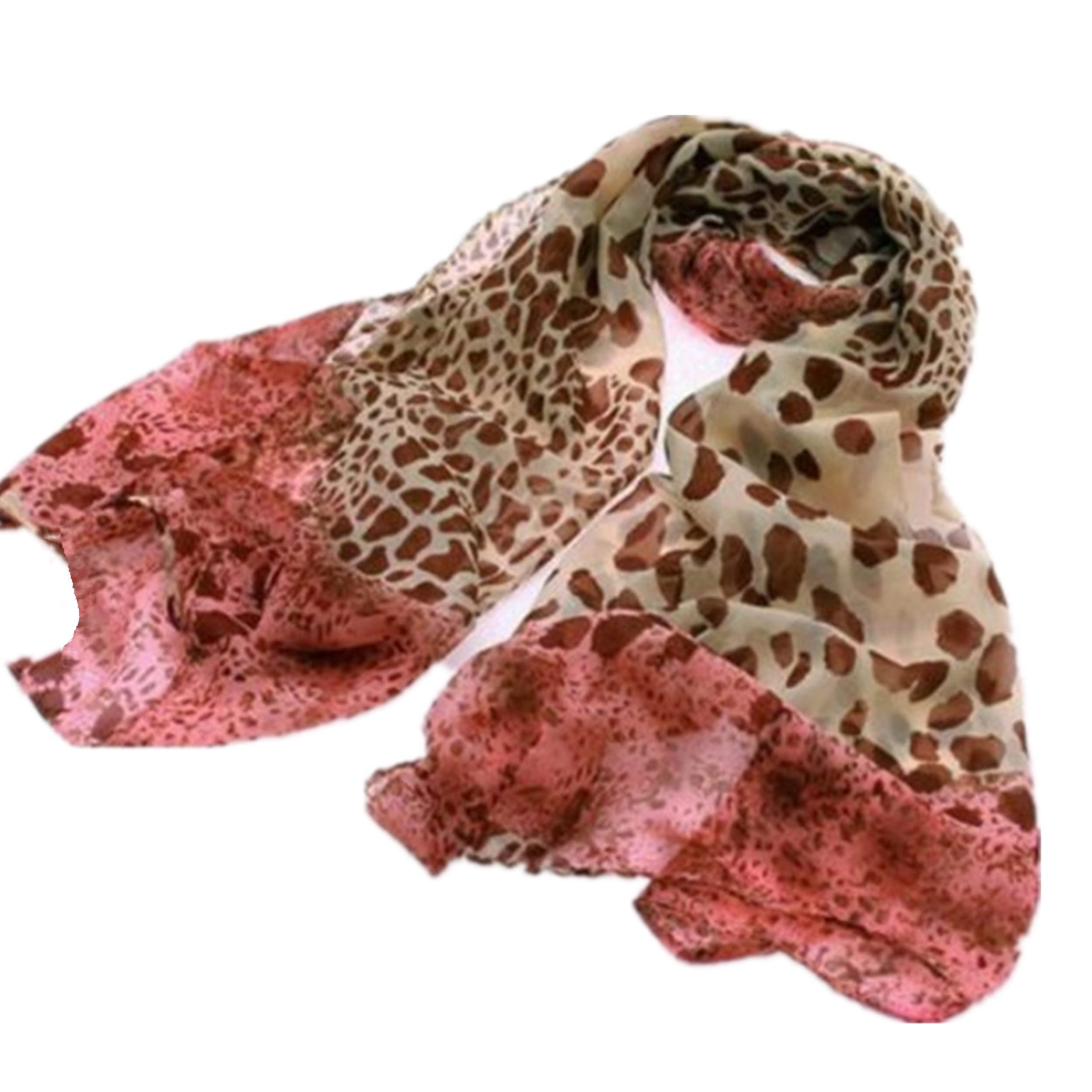 "A Liittle Tree"- Lady Women Fashion Hijab Stylish Soft Scarf Shawl Neck Wrap Headscarf Stole (Leopard Pink)