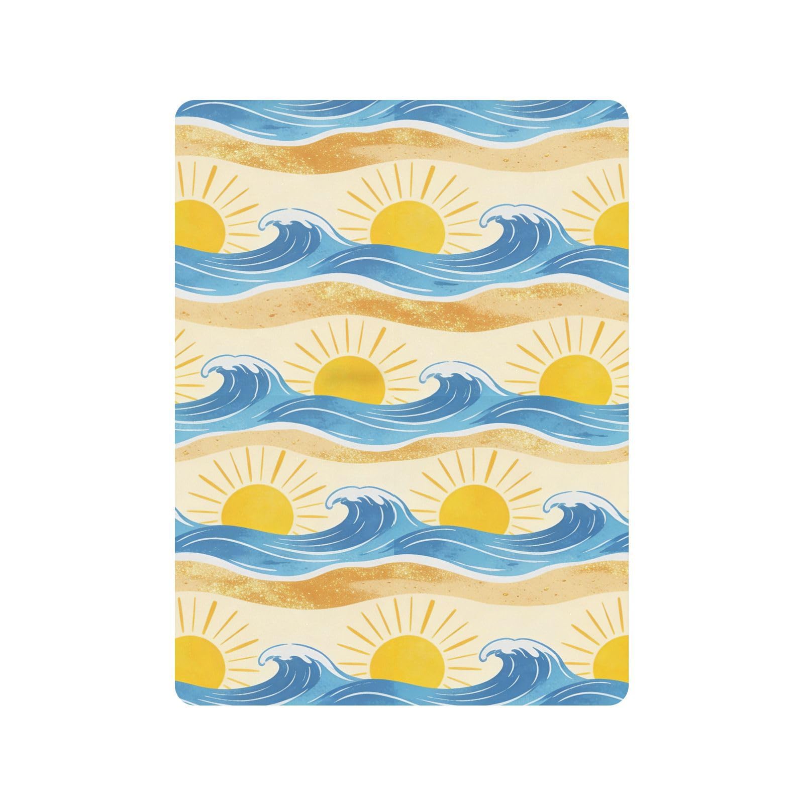 Waves Sun Summer Beach - Sábanas para cuna de bebé, niños y niñas, de algodón, suaves, elásticas, unisex, para cuna, 1 paquete de decoración para cuna de cuna de bebé
