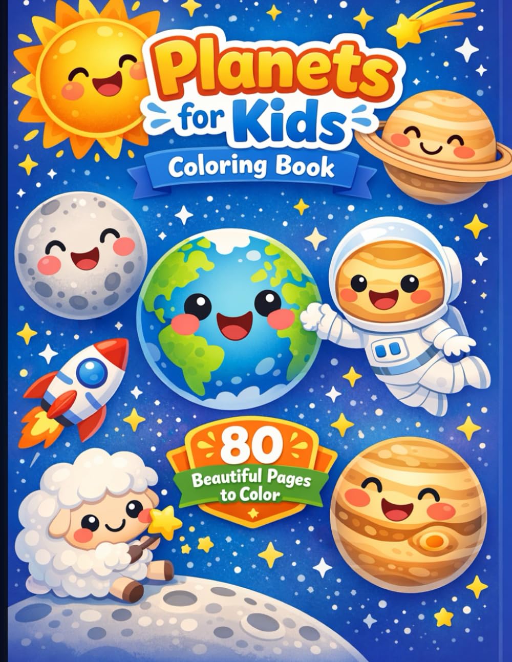 Space Fun & Planets: A Kids Coloring Adventure: Over 80 Playful Planet and Space Scenes for Curious Little Artists (Ages 4–8)