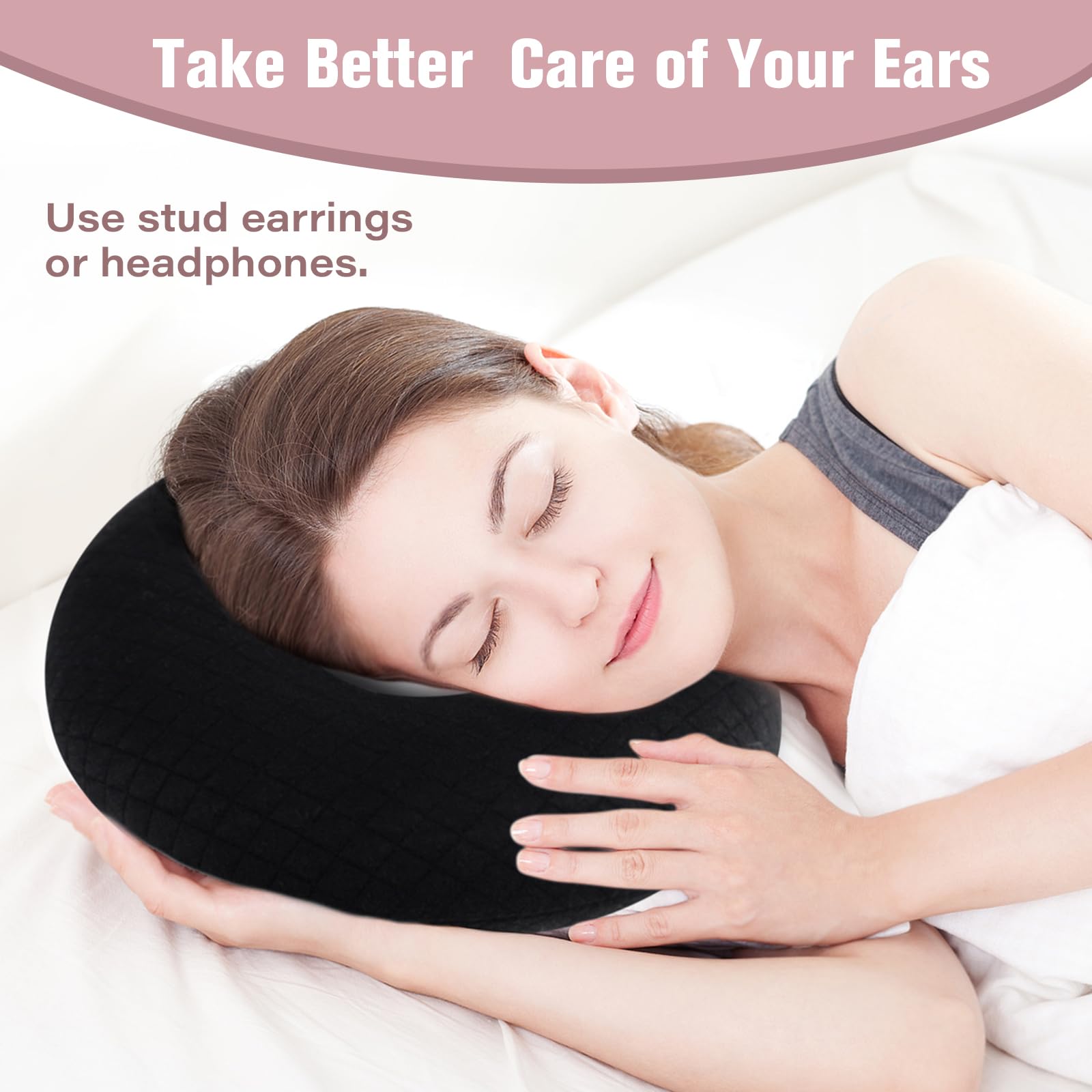 RoamReady Ear Piercing Pillow for Side Sleepers Ear Pillows with Holes for Pain Earring Inflammation Pressure Sores - Image 3