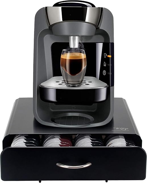 Ever Rich ® Tassimo T-Disc Capsule Pod Holder - Stores up to 56/80 Bosch Tassimo T-Discs Coffee Capsule Holder (56 Black) (64 Drawer)