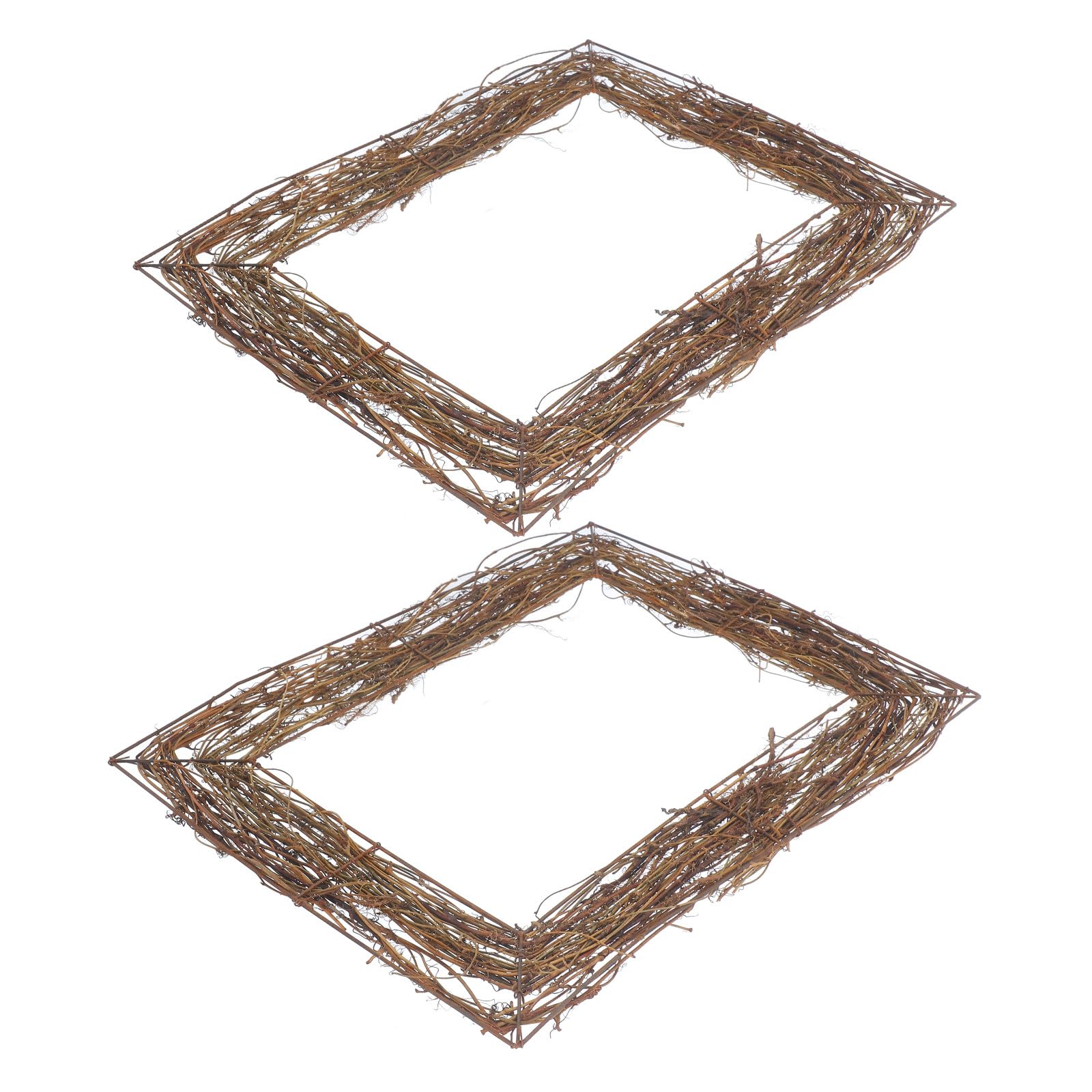 Base per Ghirlanda in Rattan Intrecciato Marrone 2 Pezzi per Decorazioni Fai-da-te e Occasioni Speciali Casa e Giardino