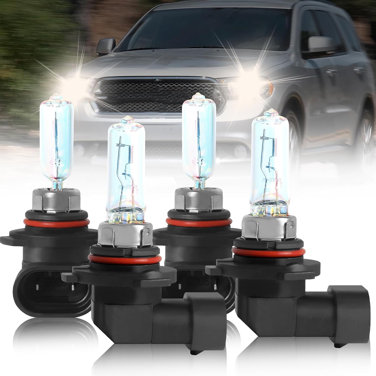Fit For Dodge Durango (2016-2020) Headlight Bulbs, 9005 High Beam+9005 Low Beam Light Bulbs Combo, 300% Brightness High Performance, Plug and Play, Pack of 4