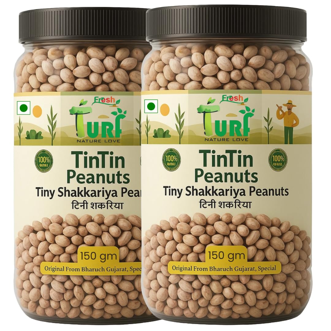 Turf Fresh Tiny Shakkariya Peanuts – Bharuch’s Sweet-Salted Delight | TinTin Mungfali | Traditional Roasted Crunch | Natural Chakna Snacks |Healthy Snacks (Do Dil Ek Sing – 150g × 2)-image-20