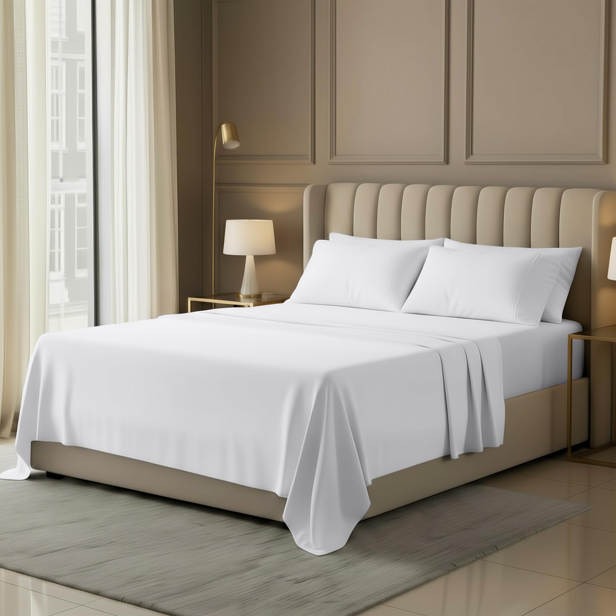Utopia Bedding Queen Sheet Set 4 Piece Bed Sheets for Queen Size Bed Soft and Breathable Microfiber Includes