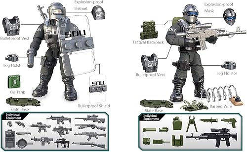 Miniatura 7 de YEIBOBO ! Figura de acción de las fuerzas especiales con armas militares y accesorios