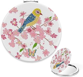 Compact Mirror Vintage, Cute Bird Pink Floral...