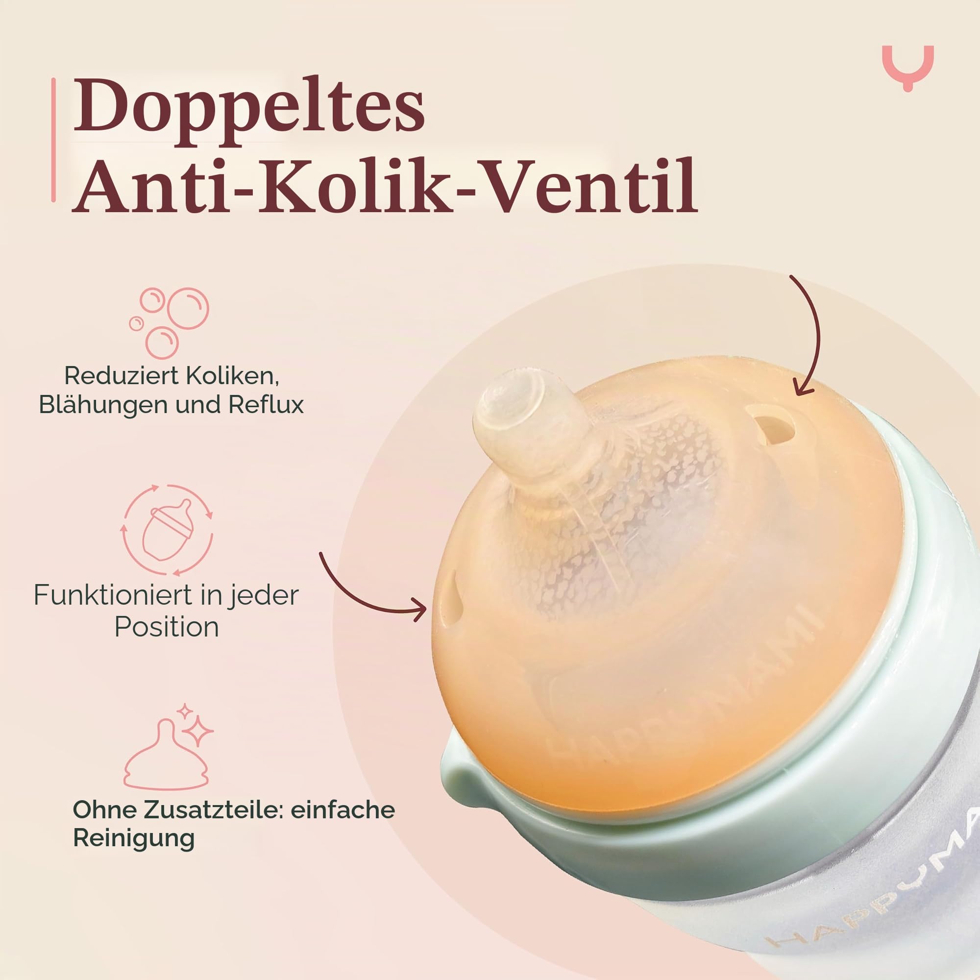 Happymami,Set aus 3 personalisierbaren Babyflaschen, Sauger aus Lebensmittelecht, doppeltes Anti-Kolik-System, spülmaschinen- und flaschenwärmergeeignet (Türkis 150 ml)
