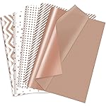 Larcenciel 50 Pieces Rose Gold Tissue Paper 20x28inch, Metallic Gift Tissue Paper for Gift Bags, Gift Wrapping & Packaging for Birthday Party Favor Decor DIY Fringes Shredded Fill Confetti