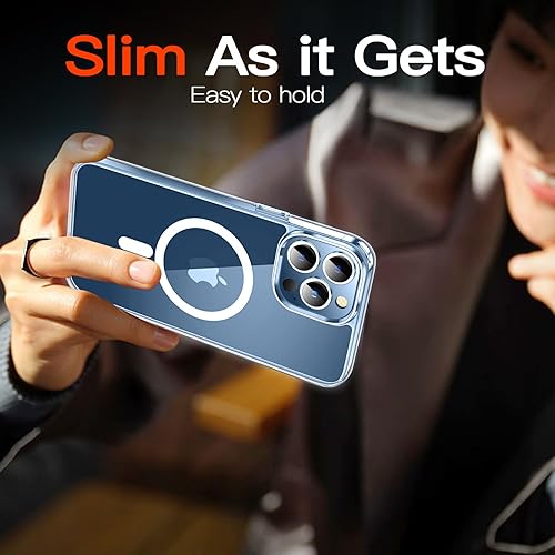 Miniatura 6 de Funda para iPhone 13 Pro Max, compatible con Magsafe antiamarilleo con protector de pantalla, delgada funda delgada de 10 pies a prueba de golpes de