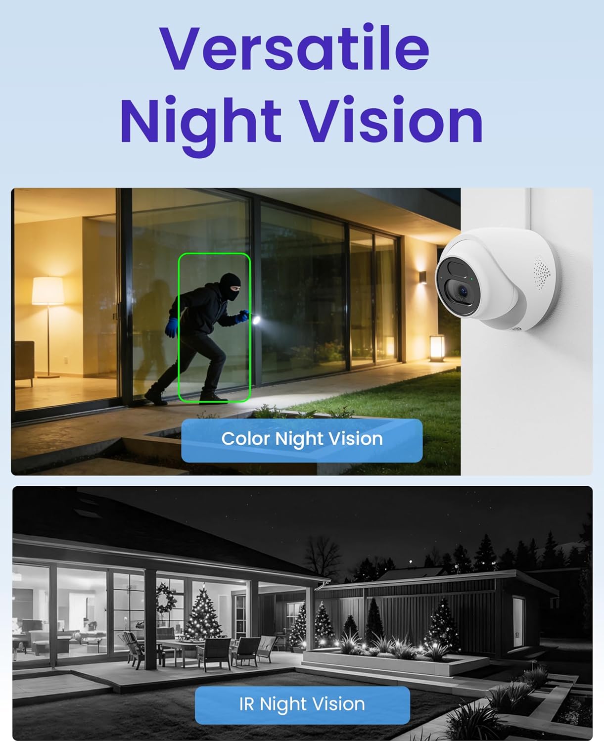 Smart 4K Home Security Camera System, 4pcs Wired PoE IP Cameras with Person/Vehicle Detection, 8CH 4K NVR with 2TB HDD, 2-Way Audio, 100ft Night Vision, 24/7 Recording