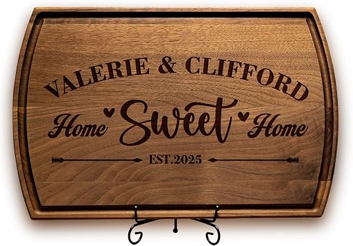 Personalized Home Sweet Home Cutting Board Custom Engraved Wooden Board Housewarming Gift, New Home Gift, Realtor Closing Gift, Wedding, Anniversary, Christmas, Bridal Shower Present