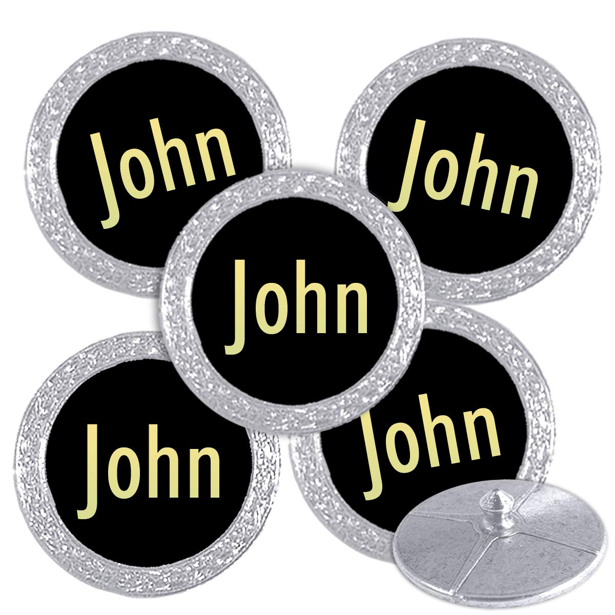 Best Impressions Silver Coloured Golf Ball Markers with Names (John) โ image 1