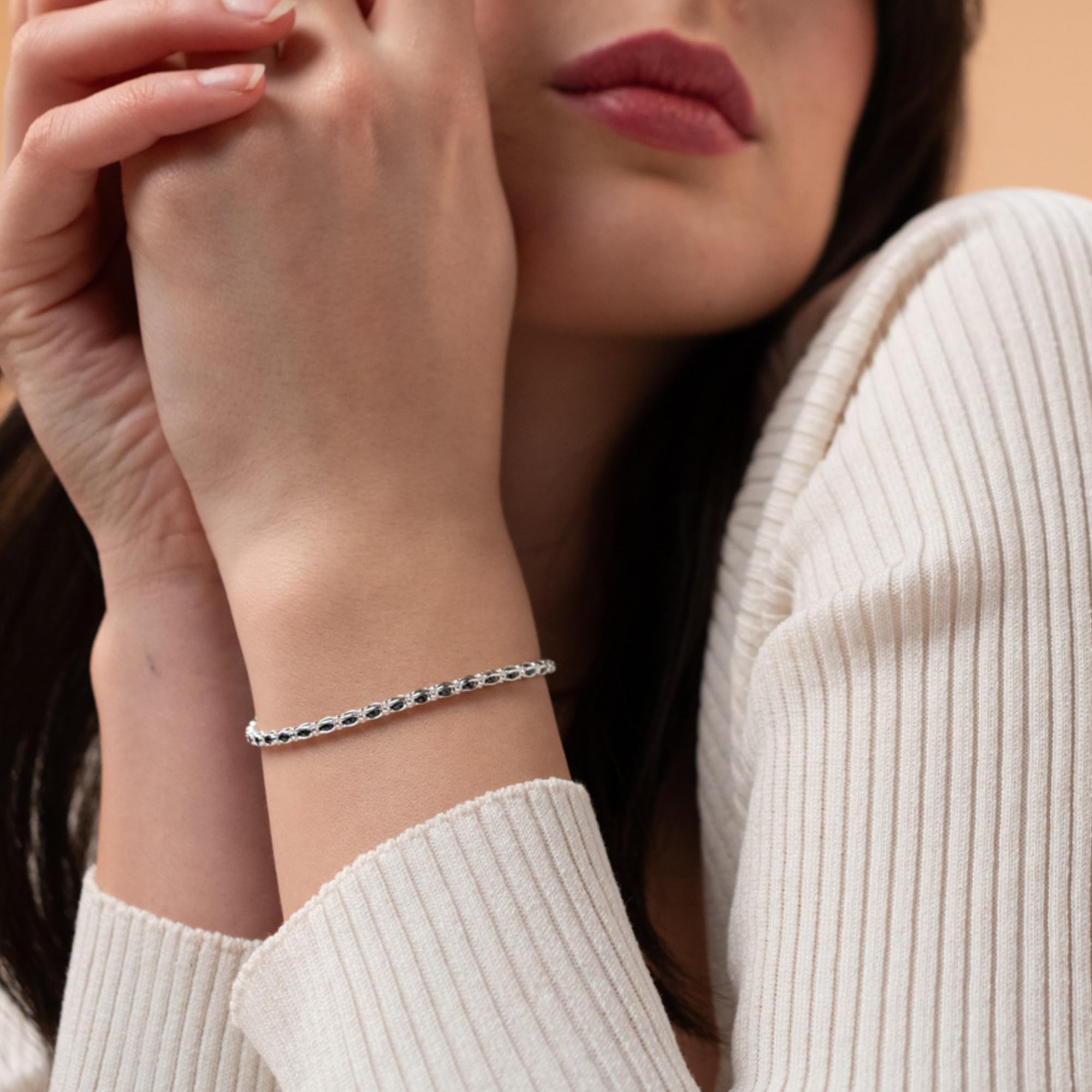 QUADRI - Armband Damen und Herren Silber 925 - mit Zirkonia - Made in Italy