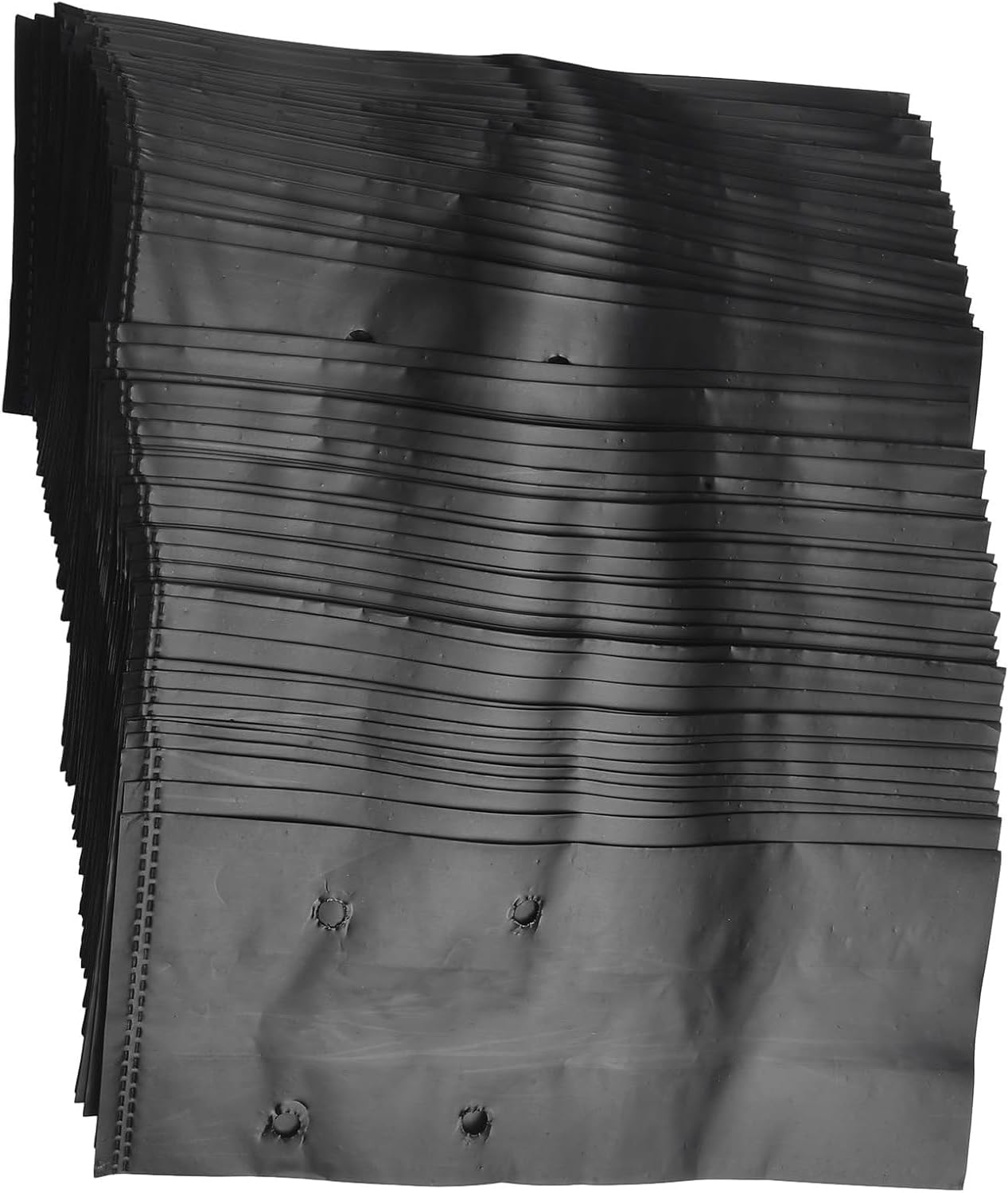 100 Pieces Plastic Nursery Bags for Growing Fruits, Vegetables and Flowers, Thickened Plant Grow Bags with Breathable Holes (17x25cm)