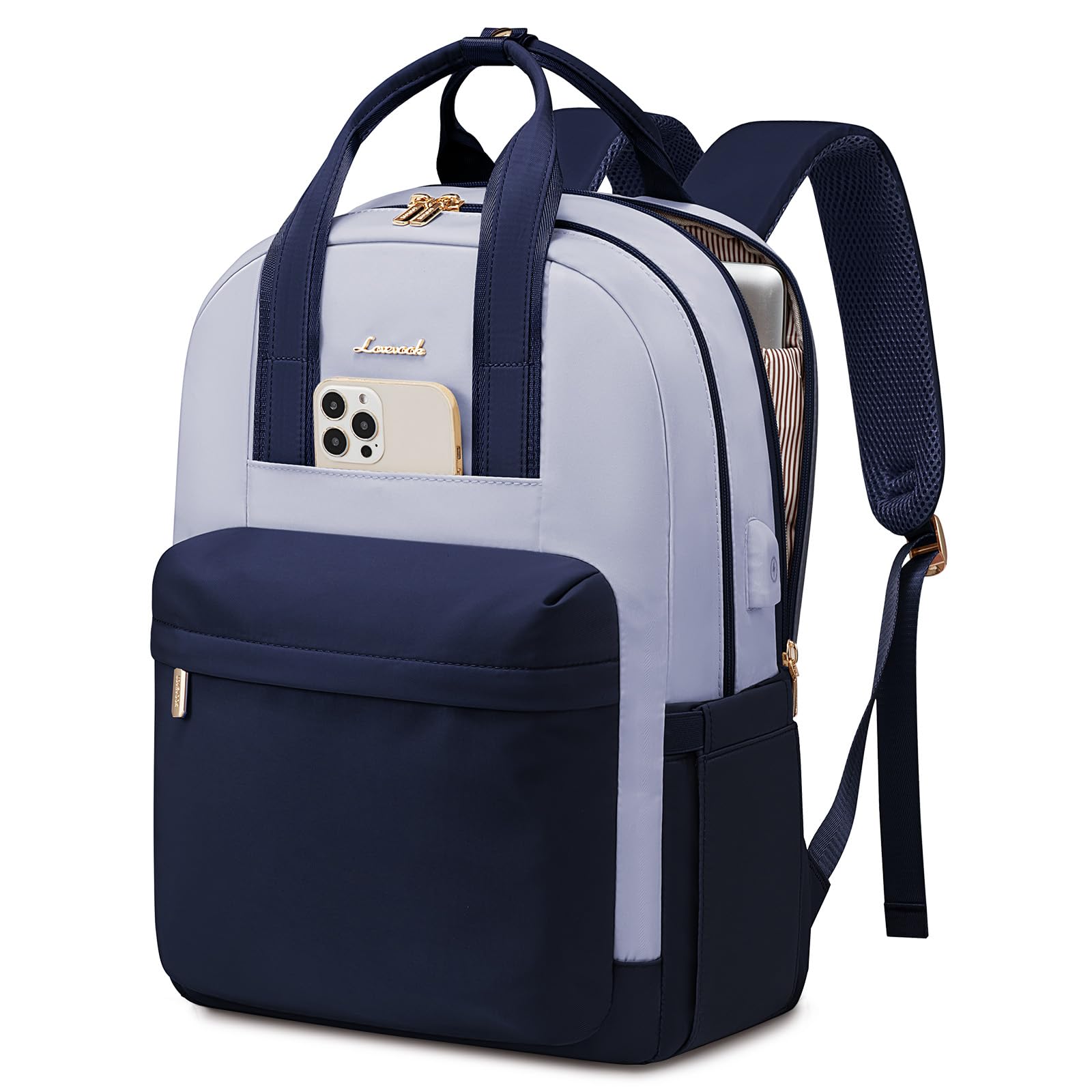 LOVEVOOK Rucksack Damen, 15,6 Zoll Laptop Schultasche Mädchen mit Laptopfach, Wasserdicht Reiserucksack Arbeitstasche Lehrertasche, Elegant Daypack Backpack Women für Schule Arbeit Büro Reise