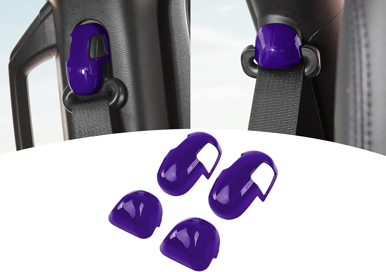 for Jeep JL Purple Seat Belt Trim Cover for Jeep Wrangler JL JLU 2018+ for Gladiator JT 2020-Present ABS Interior Accessories 4pcs