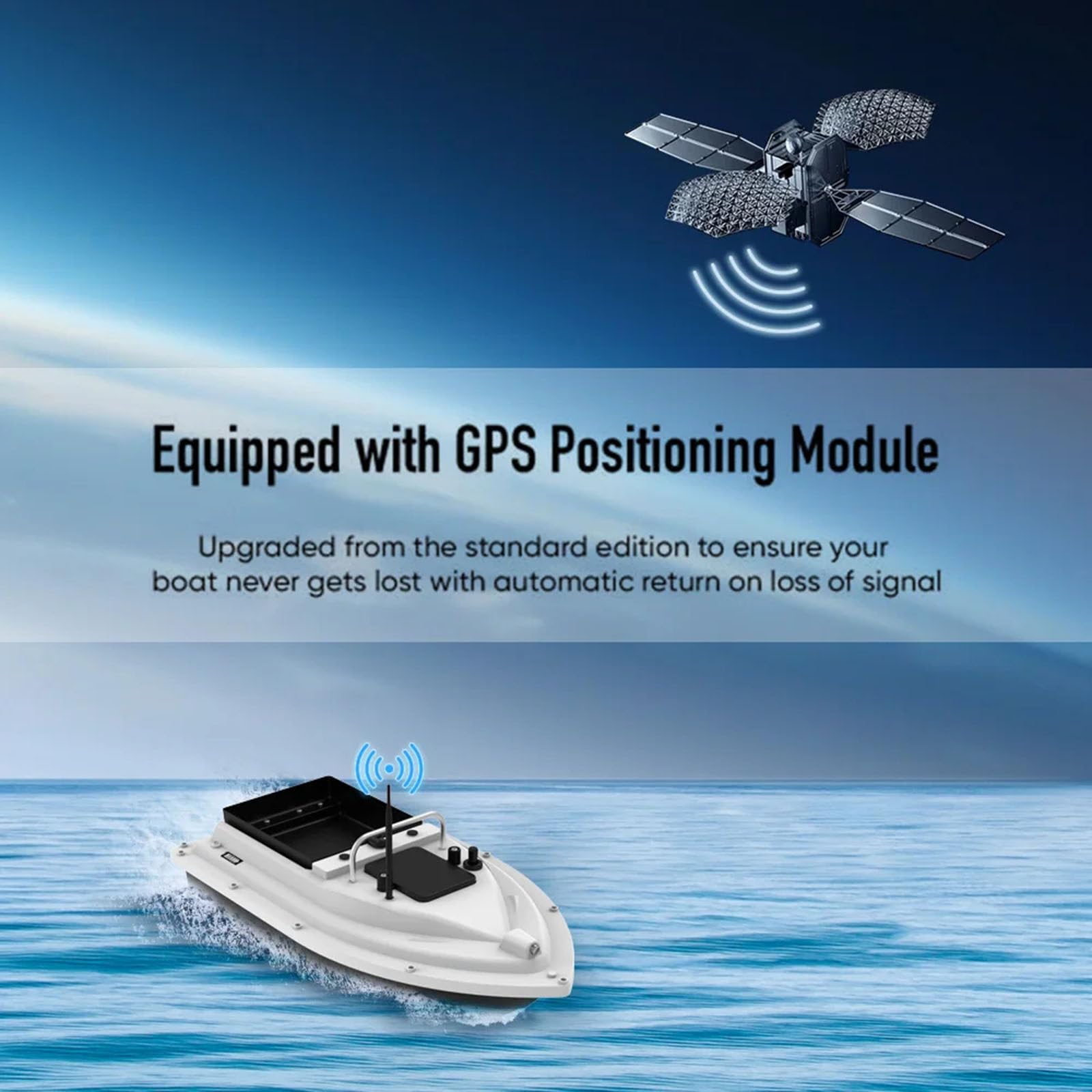 Łódka z przynętą GPS RC 500M Bezprzewodowy pilot zdalnego sterowania Łódka z przynętą Łódka z podajnikiem Stała prędkość rejsu,18000mAh