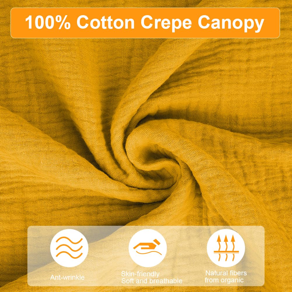 Vicloon Bed Canopy, Children Bed Canopy Nursery Decorations, House Bed Canopies Made of 100% Cotton Muslin Handmade - Image 4
