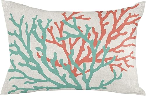 Miniatura 2 de Fundas de almohada decorativas abstractas coral para verano, playa, fundas de cojín suaves y acogedoras para sofá, automóvil, dormitorio,