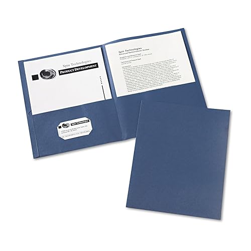 Avery Carpetas de dos bolsillos azul oscuro caja de 25 47985