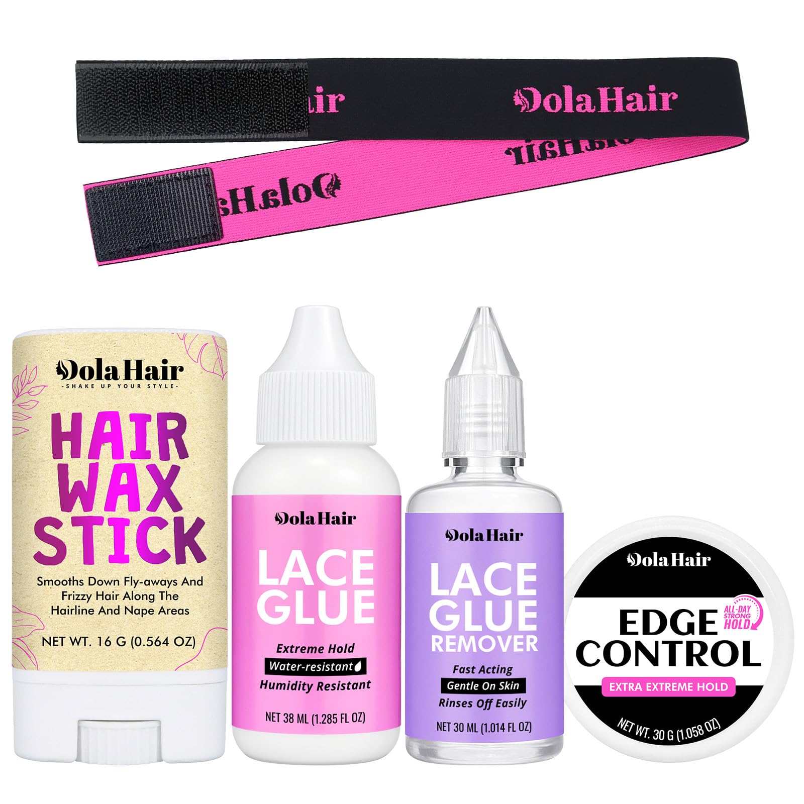 Dolahair Lace Wig Glue Kit - Waterproof Lace Front Adhesive for Wigs (Glue Kit-5pcs)