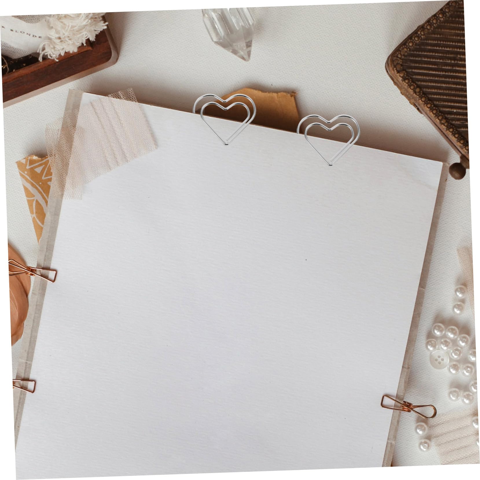 STOBOK 500pezzi Graffette Forma Di Cuore Metallo Per Ufficio e Scuola Clip Decorativa Per Documenti Memos e Foto Accessori Per Scrivania Per Casa e Studio
