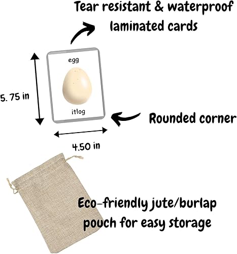 Miniatura 4 de Primeras palabras - 48 tarjetas flash para bebés | Aprendizaje de primeros años | Educación en el hogar | Tarjetas flash multilingües | Tarjetas