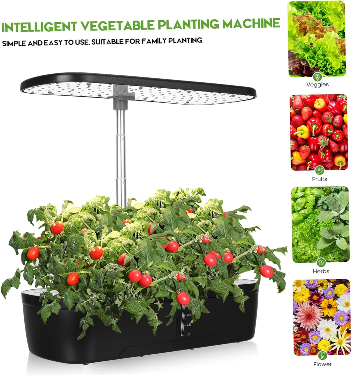 HANABASS 1Set Hydroponic Plant Growing Machine Kit Indoor Gardening with Intelligent Control Design Automatic Watering Fertilization for Home Vegetable Cultivation