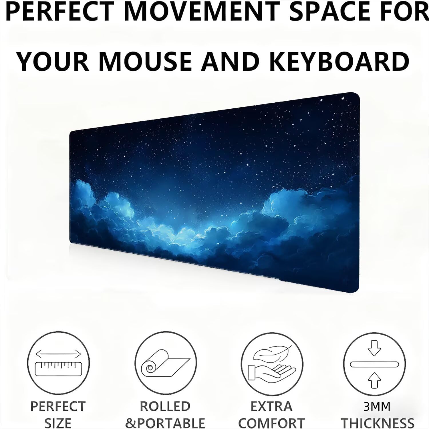 Podkładka pod mysz, podkładka pod mysz XXL 1200 x 600 podkładka dla graczy, wodoodporna gumowa podstawa, duża podkładka pod mysz do gier na biurko szyte krawędzie wodoodporna antypoślizgowa pulpit