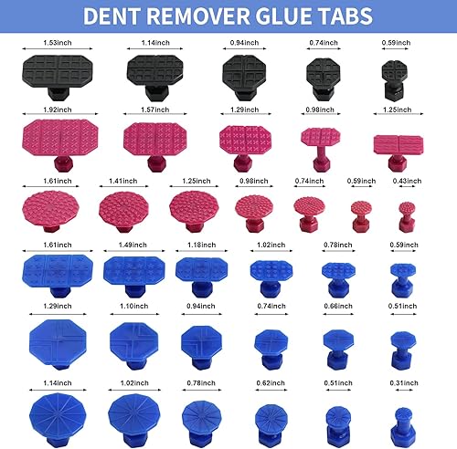Miniatura 8 de Kit de reparación de abolladuras sin pintura, kit de eliminación de abolladuras ajustable, herramientas de reparación de abolladuras con levantador