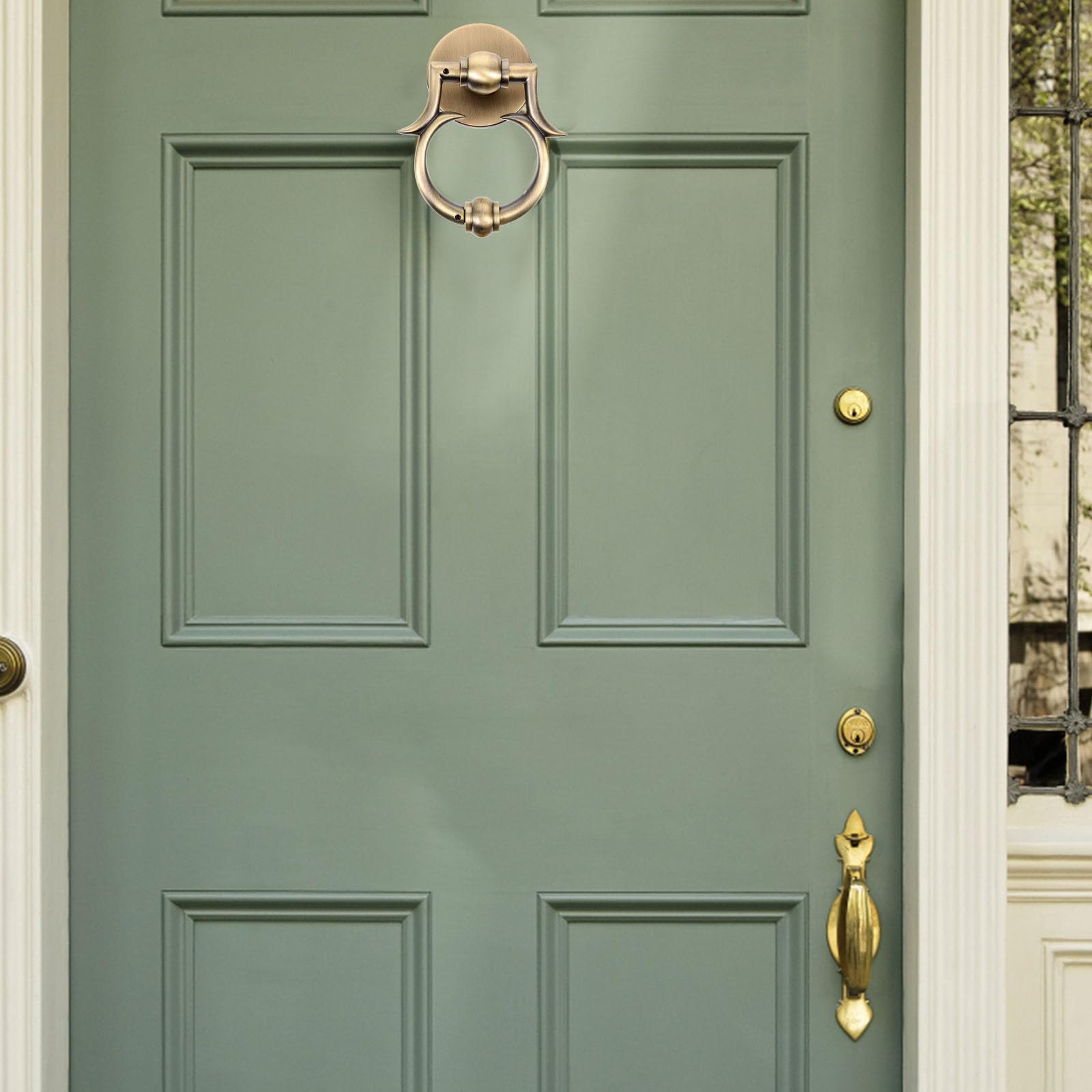 ABOOFAN Heurtoir de Porte D'habitation en Alliage de Zinc Or, Installation Facile, Résistant la Rouille, Design Européen Élégant pour Porte D'entrée Classique