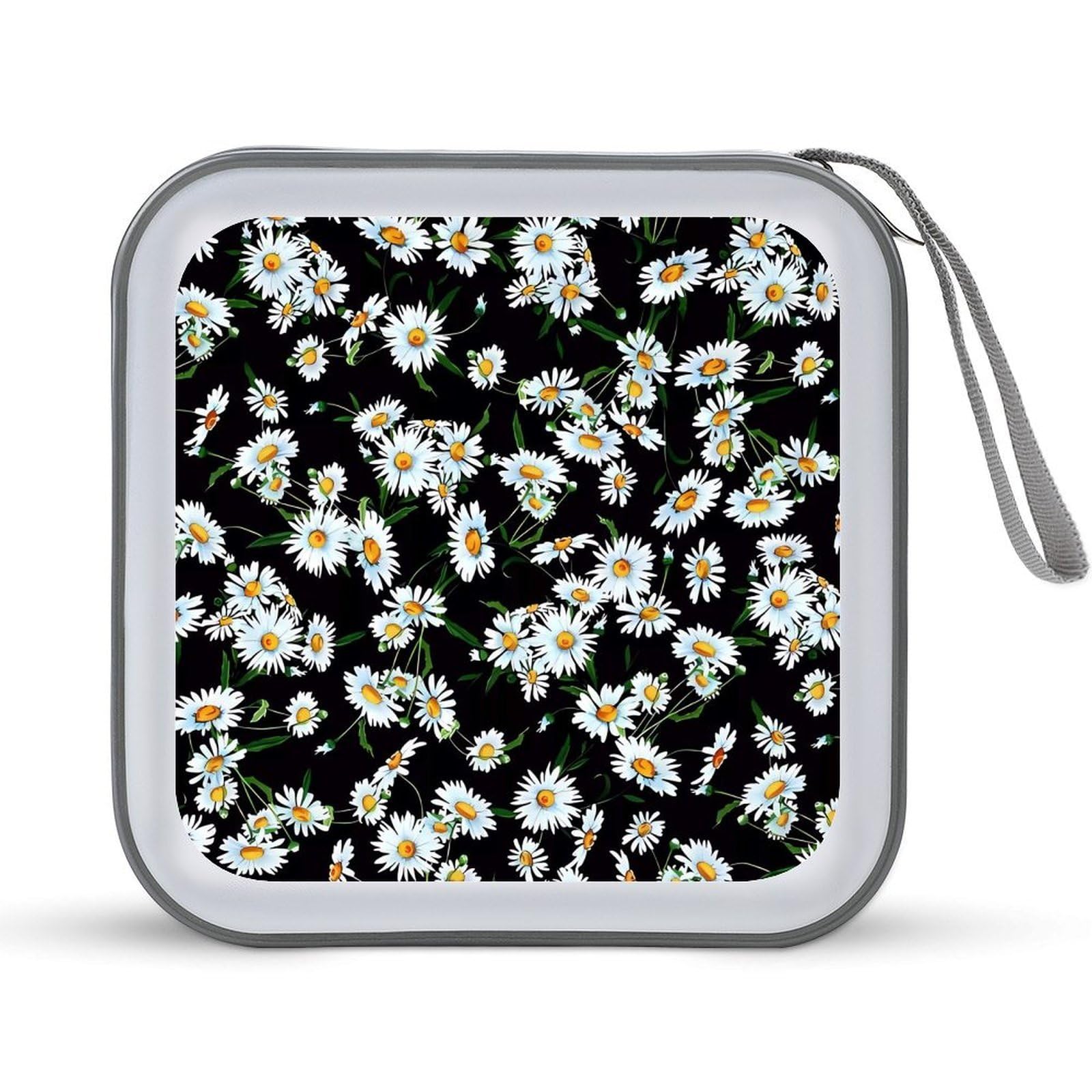 Funda para CD portátil en el coche, hogar y oficina, carpeta grande Beauty Daisy de 40 DVD